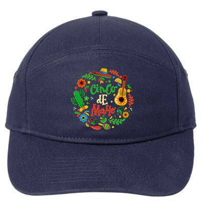 Celebrate Cinco De Mayo 7-Panel Snapback Hat