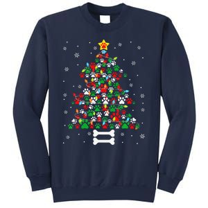 Christmas Cute Dog Paws Xmas Tree Funny Dog Puppy Owner Sweatshirt