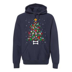 Christmas Cute Dog Paws Xmas Tree Funny Dog Puppy Owner Premium Hoodie