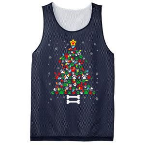 Christmas Cute Dog Paws Xmas Tree Funny Dog Puppy Owner Mesh Reversible Basketball Jersey Tank