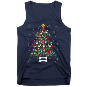 Christmas Cute Dog Paws Xmas Tree Funny Dog Puppy Owner Tank Top