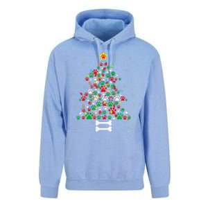 Christmas Cute Dog Paws Xmas Tree Funny Dog Puppy Owner Unisex Surf Hoodie