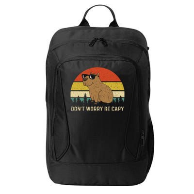 Cool Capybara DonT Worry Be Cappy Vintage Funny Rodent Meme City Backpack