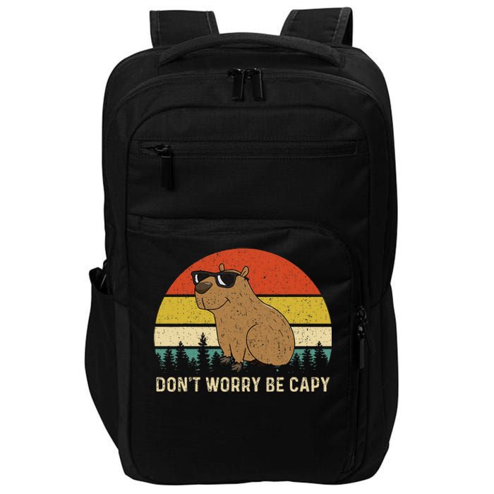 Cool Capybara DonT Worry Be Cappy Vintage Funny Rodent Meme Impact Tech Backpack