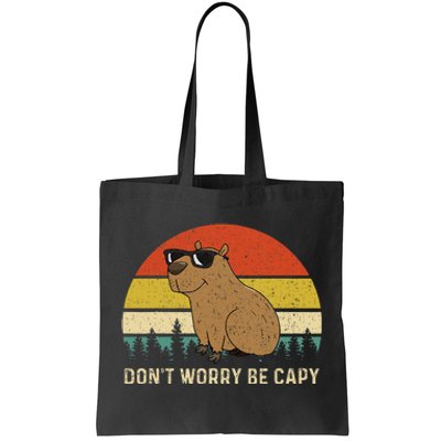 Cool Capybara DonT Worry Be Cappy Vintage Funny Rodent Meme Tote Bag