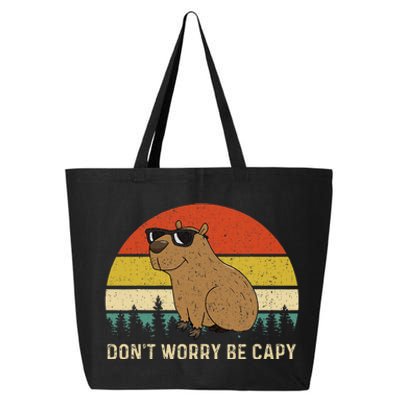 Cool Capybara DonT Worry Be Cappy Vintage Funny Rodent Meme 25L Jumbo Tote