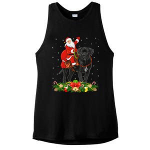 Cane Corso Dog Xmas Funny Santa Riding Cane Corso Christmas Gift Ladies PosiCharge Tri-Blend Wicking Tank