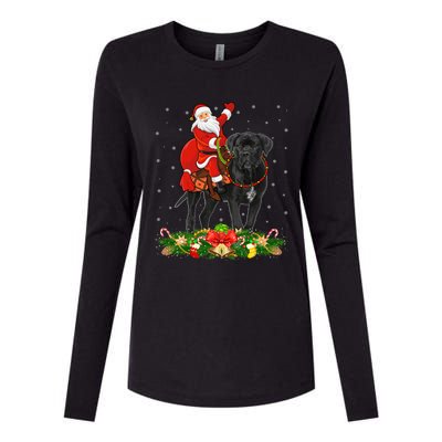 Cane Corso Dog Xmas Funny Santa Riding Cane Corso Christmas Gift Womens Cotton Relaxed Long Sleeve T-Shirt