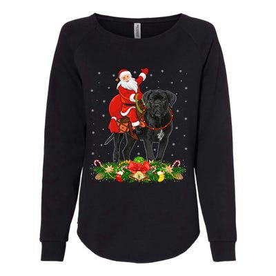 Cane Corso Dog Xmas Funny Santa Riding Cane Corso Christmas Gift Womens California Wash Sweatshirt