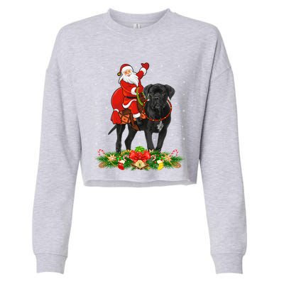 Cane Corso Dog Xmas Funny Santa Riding Cane Corso Christmas Gift Cropped Pullover Crew