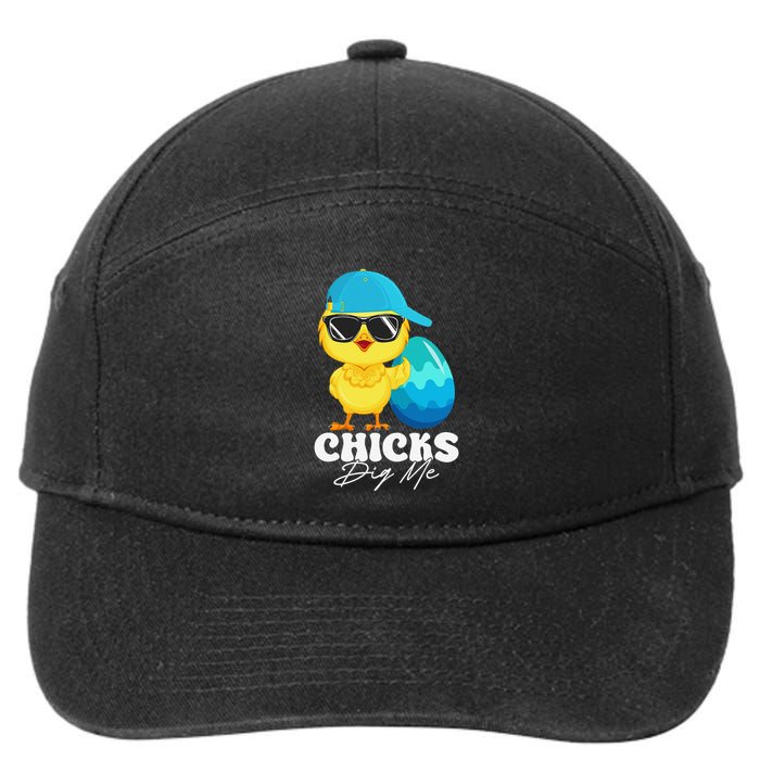 Cute Chicks Dig Me Happy Easter Funny Baby Chick With Egg 7-Panel Snapback Hat
