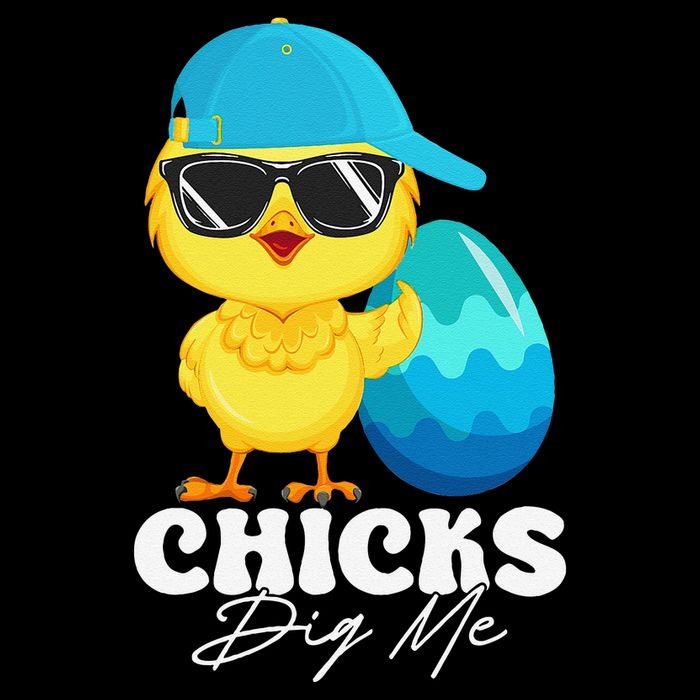Cute Chicks Dig Me Happy Easter Funny Baby Chick With Egg 7-Panel Snapback Hat