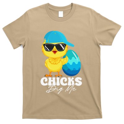 Cute Chicks Dig Me Happy Easter Funny Baby Chick With Egg T-Shirt