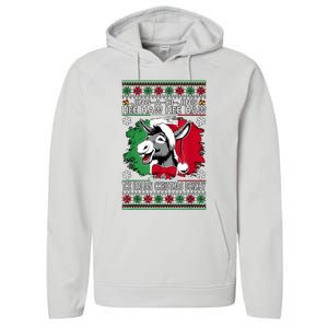 Chingedy Ching Dominick The Italian Christmas Donkey Xmas Performance Fleece Hoodie