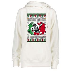 Chingedy Ching Dominick The Italian Christmas Donkey Xmas Womens Funnel Neck Pullover Hood