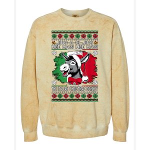 Chingedy Ching Dominick The Italian Christmas Donkey Xmas Colorblast Crewneck Sweatshirt