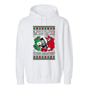 Chingedy Ching Dominick The Italian Christmas Donkey Xmas Garment-Dyed Fleece Hoodie