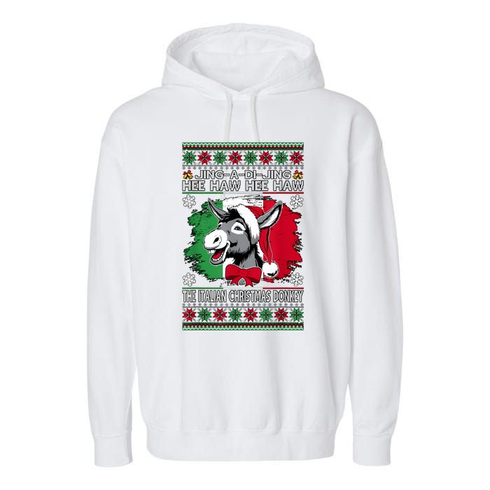 Chingedy Ching Dominick The Italian Christmas Donkey Xmas Garment-Dyed Fleece Hoodie