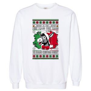 Chingedy Ching Dominick The Italian Christmas Donkey Xmas Garment-Dyed Sweatshirt