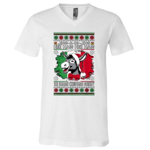 Chingedy Ching Dominick The Italian Christmas Donkey Xmas V-Neck T-Shirt