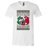 Chingedy Ching Dominick The Italian Christmas Donkey Xmas V-Neck T-Shirt