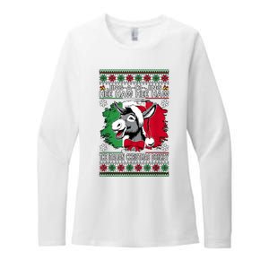 Chingedy Ching Dominick The Italian Christmas Donkey Xmas Womens CVC Long Sleeve Shirt