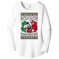 Chingedy Ching Dominick The Italian Christmas Donkey Xmas Women's Perfect Tri Tunic Long Sleeve Shirt