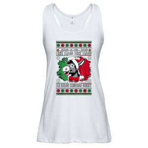 Chingedy Ching Dominick The Italian Christmas Donkey Xmas Ladies Essential Flowy Tank