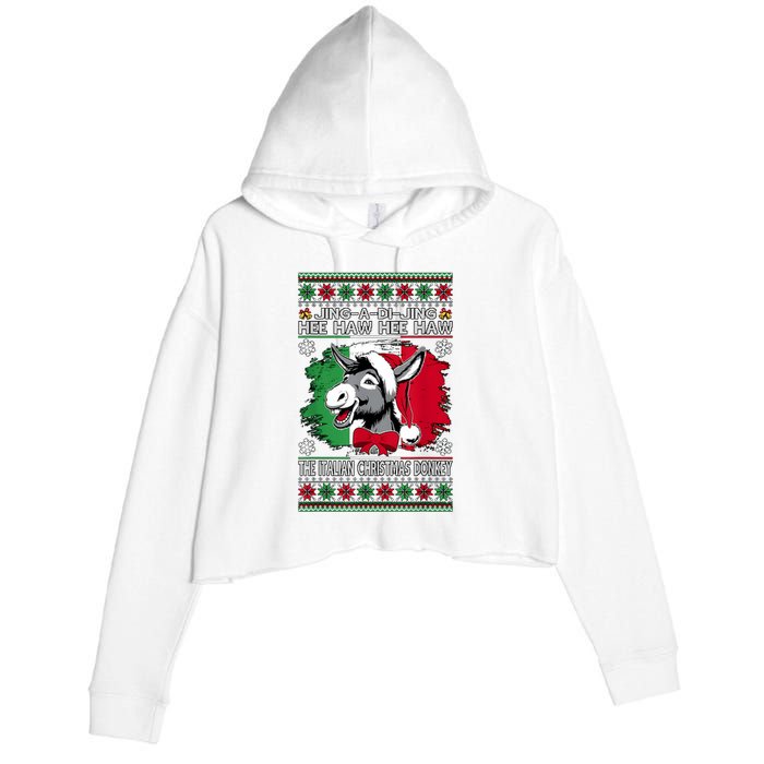 Chingedy Ching Dominick The Italian Christmas Donkey Xmas Crop Fleece Hoodie