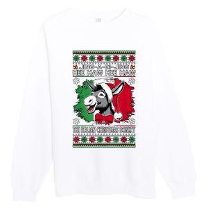 Chingedy Ching Dominick The Italian Christmas Donkey Xmas Premium Crewneck Sweatshirt