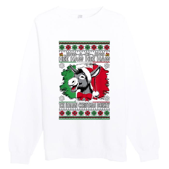 Chingedy Ching Dominick The Italian Christmas Donkey Xmas Premium Crewneck Sweatshirt