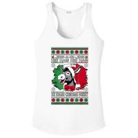 Chingedy Ching Dominick The Italian Christmas Donkey Xmas Ladies PosiCharge Competitor Racerback Tank