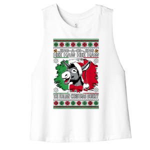 Chingedy Ching Dominick The Italian Christmas Donkey Xmas Women's Racerback Cropped Tank