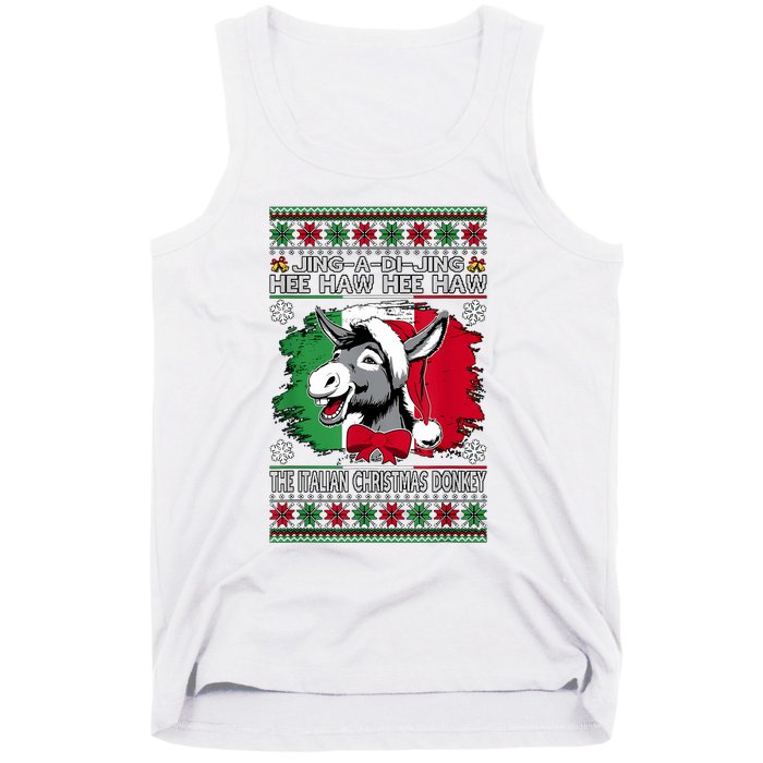 Chingedy Ching Dominick The Italian Christmas Donkey Xmas Tank Top