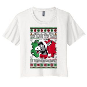 Chingedy Ching Dominick The Italian Christmas Donkey Xmas Women's Crop Top Tee