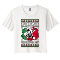 Chingedy Ching Dominick The Italian Christmas Donkey Xmas Women's Crop Top Tee