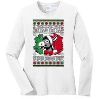 Chingedy Ching Dominick The Italian Christmas Donkey Xmas Ladies Long Sleeve Shirt