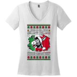 Chingedy Ching Dominick The Italian Christmas Donkey Xmas Women's V-Neck T-Shirt