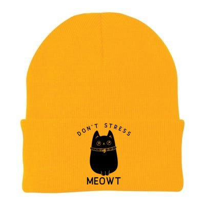 Cute Cat Don’t Stress Meowt Great Gift Knit Cap Winter Beanie