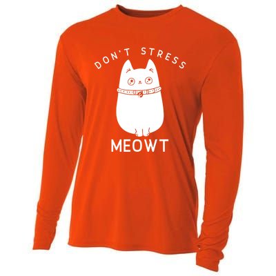 Cute Cat Don’t Stress Meowt Great Gift Cooling Performance Long Sleeve Crew