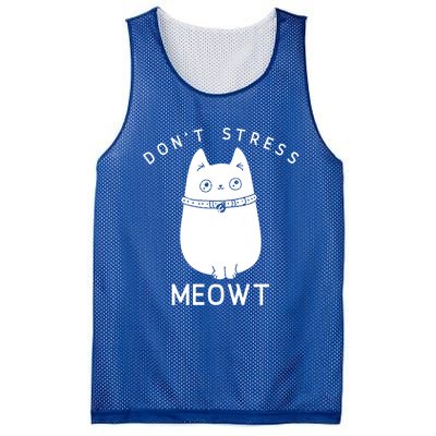 Cute Cat Don’t Stress Meowt Great Gift Mesh Reversible Basketball Jersey Tank