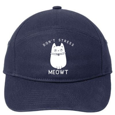 Cute Cat Don’t Stress Meowt Great Gift 7-Panel Snapback Hat