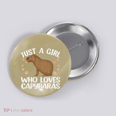 Cool Capybara Design For Women Rodent Animal Capybara Button