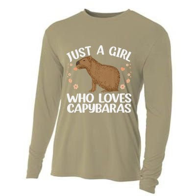 Cool Capybara Design For Women Rodent Animal Capybara Cooling Performance Long Sleeve Crew