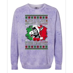 Chingedy Ching Dominick The Italian Christmas Donkey Xmas Colorblast Crewneck Sweatshirt