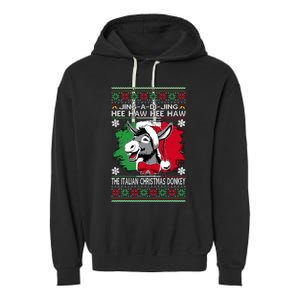 Chingedy Ching Dominick The Italian Christmas Donkey Xmas Garment-Dyed Fleece Hoodie