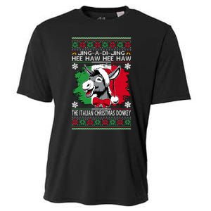 Chingedy Ching Dominick The Italian Christmas Donkey Xmas Cooling Performance Crew T-Shirt