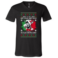 Chingedy Ching Dominick The Italian Christmas Donkey Xmas V-Neck T-Shirt