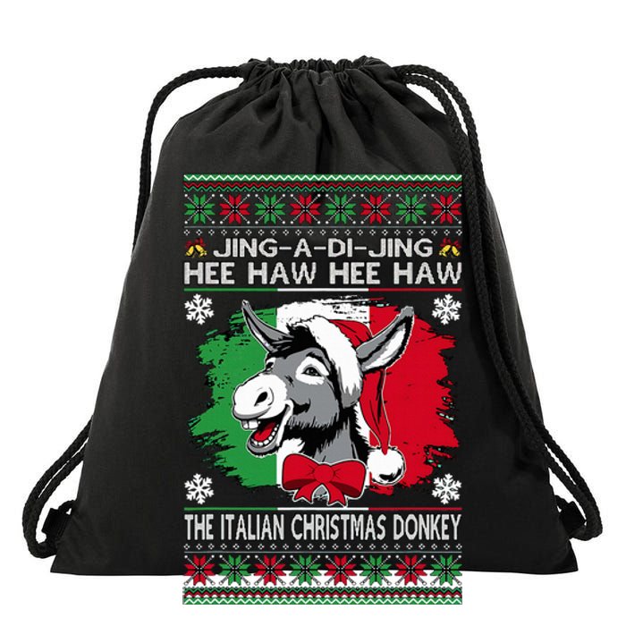 Chingedy Ching Dominick The Italian Christmas Donkey Xmas Drawstring Bag