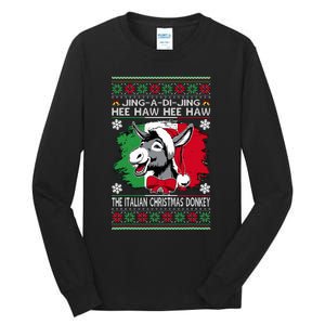 Chingedy Ching Dominick The Italian Christmas Donkey Xmas Tall Long Sleeve T-Shirt